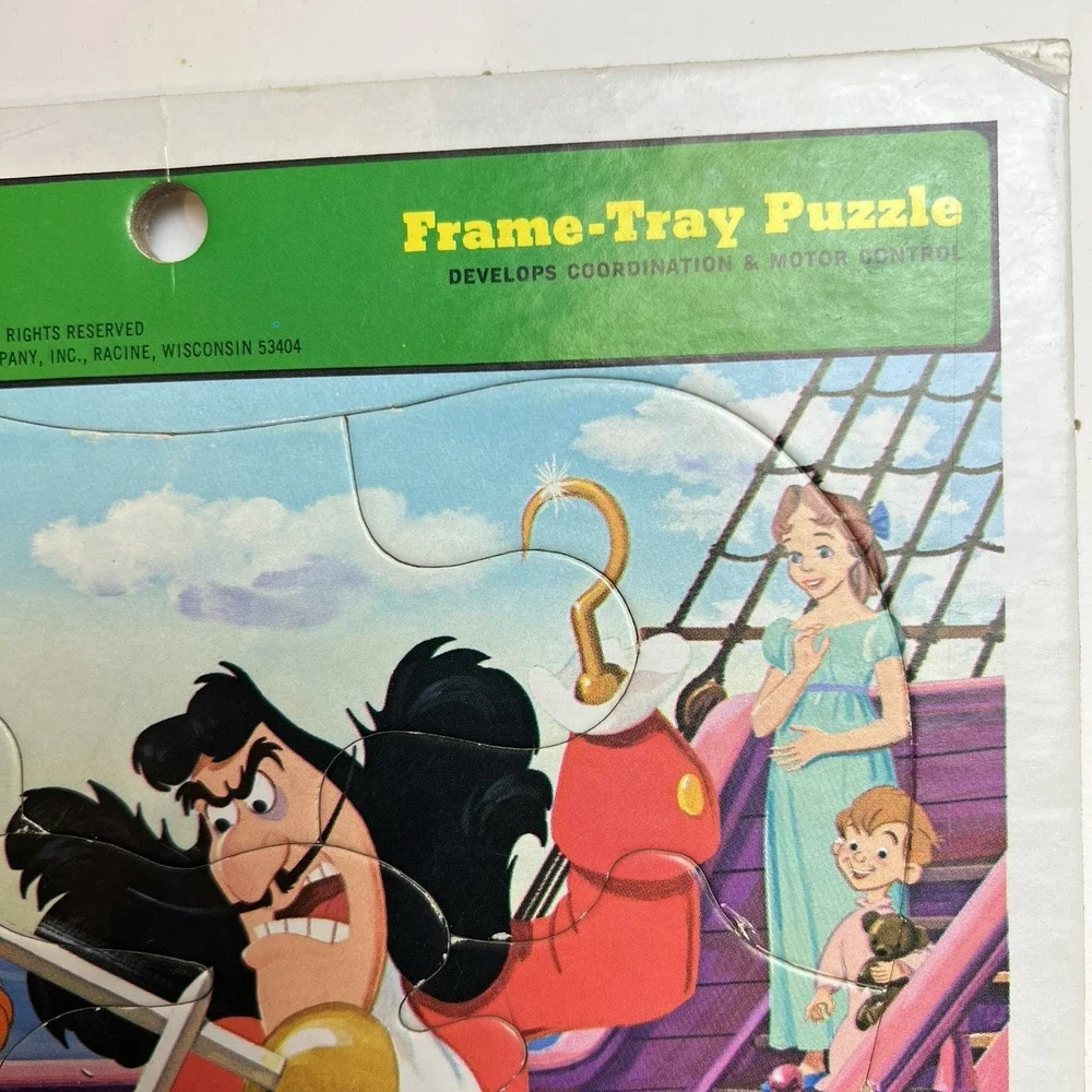 Vintage Whitman Walt Disney Peter Pan Frame Tray Puzzle Storybook Learning Tool